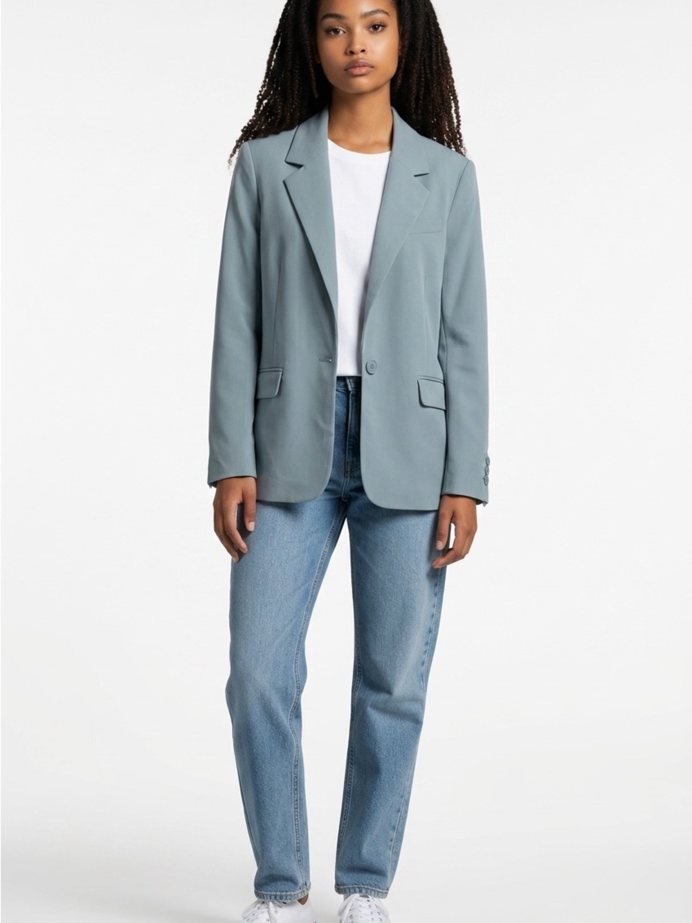 DYNAMITE Womens Light Blue Single-Button Blazer size xs